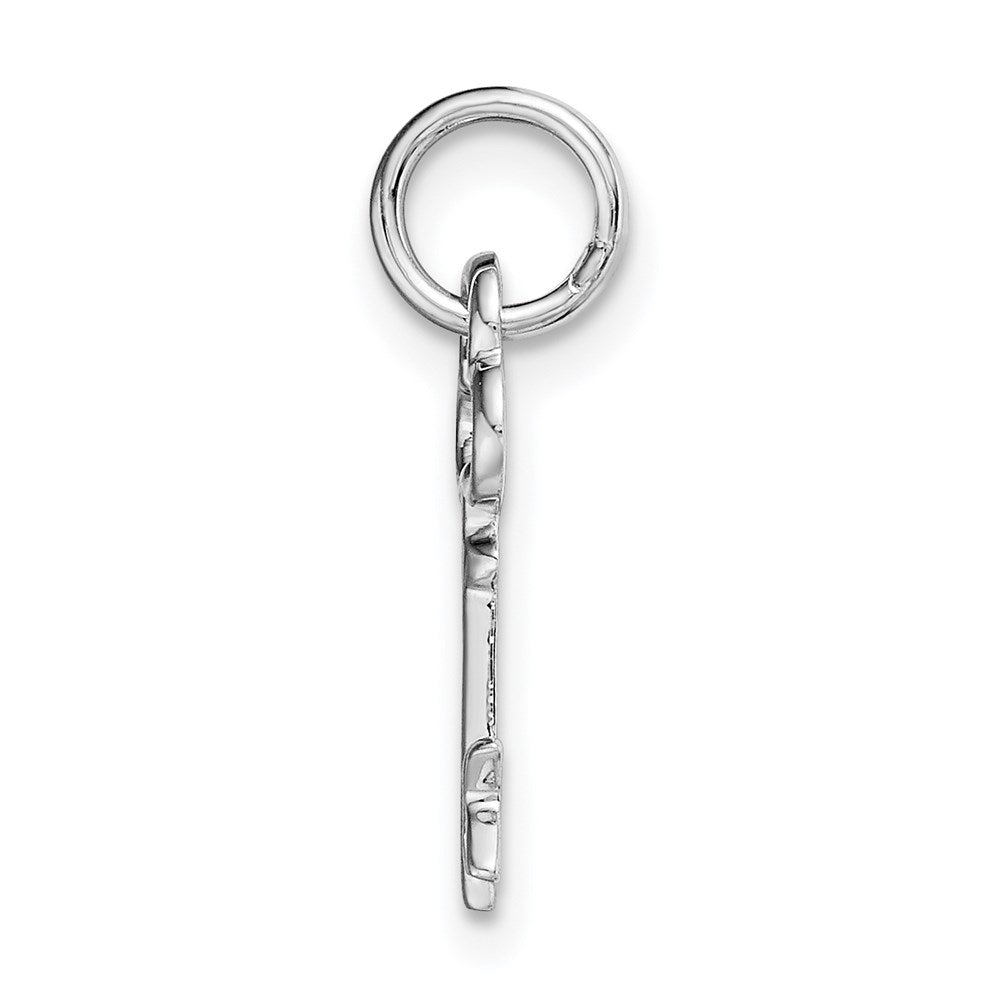 14K White Gold Key Letter K Initial Charm