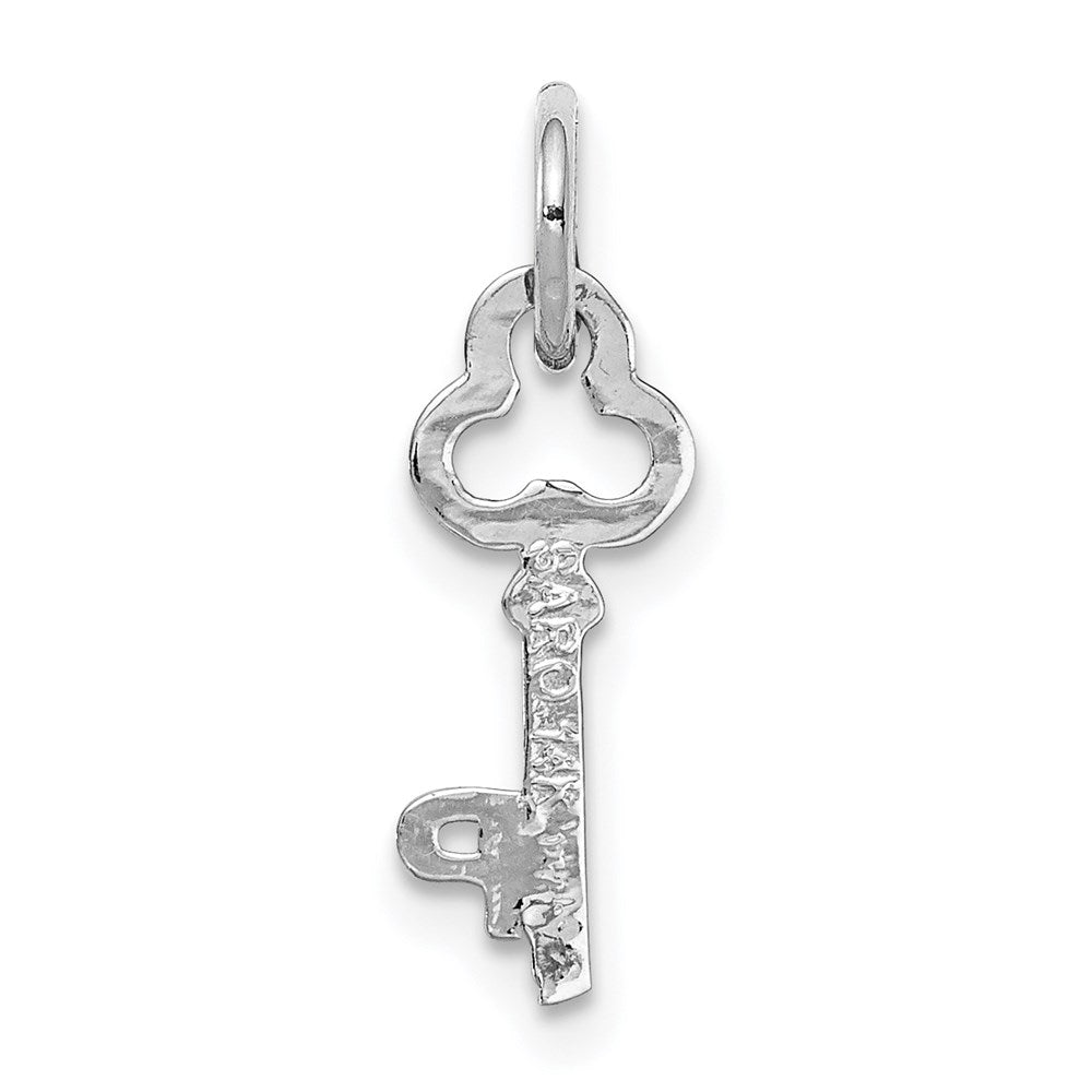 14K White Gold Key Letter P Initial Charm