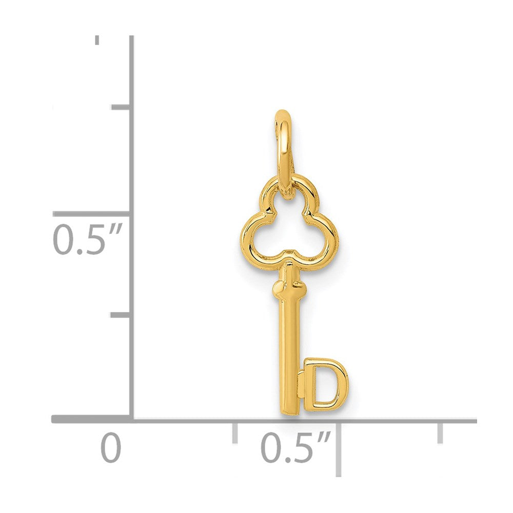 14k Key Letter D Initial Charm