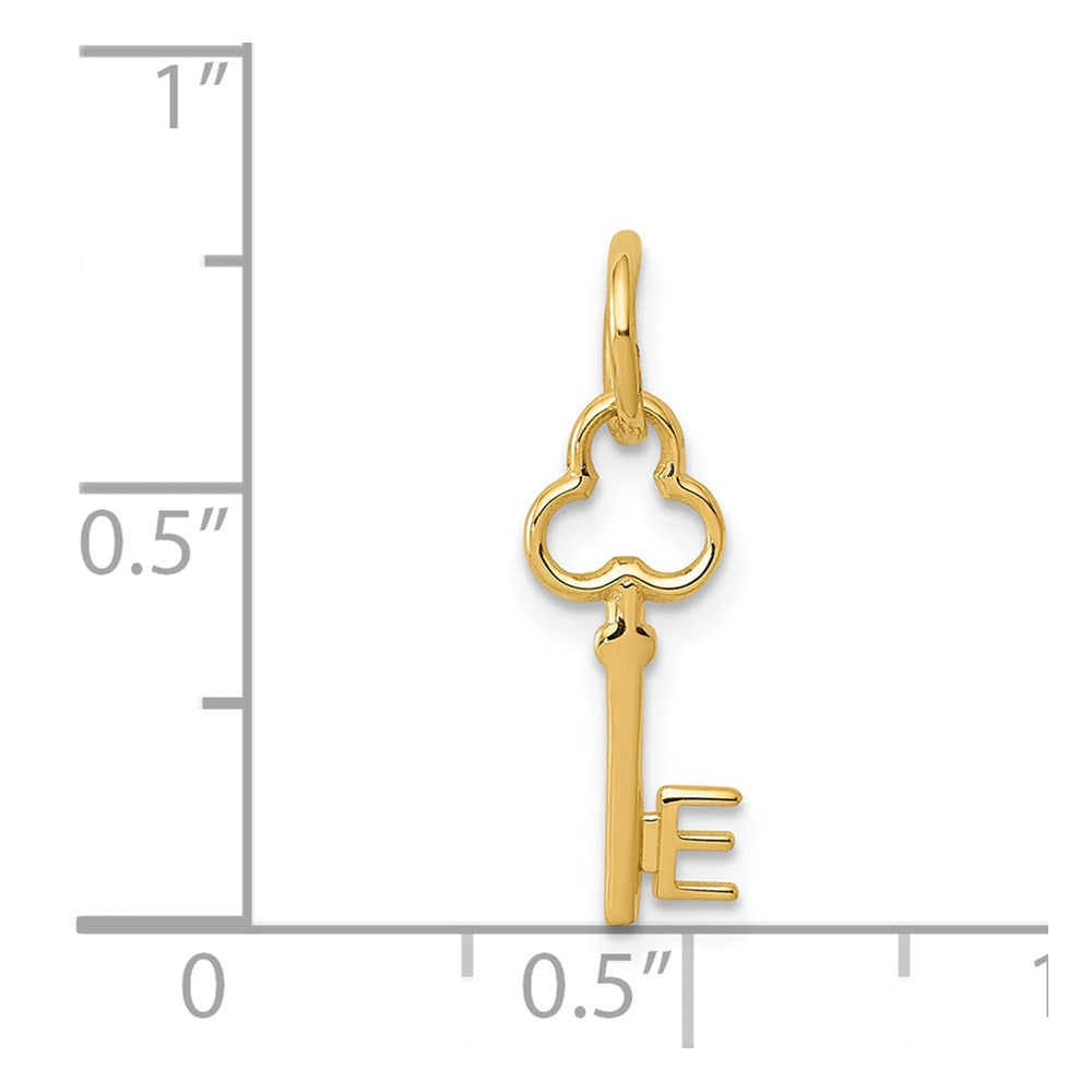 14k Key Letter E Initial Charm