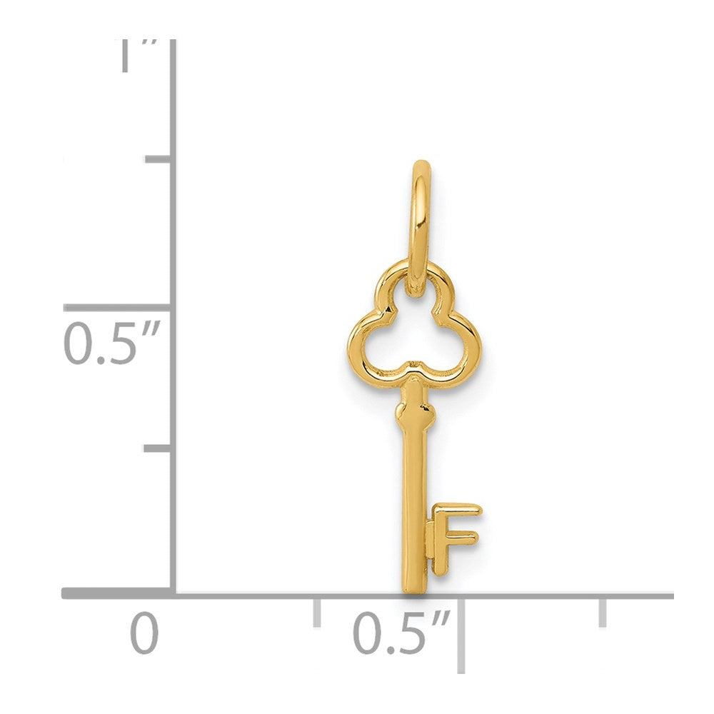 14k Key Letter F Initial Charm