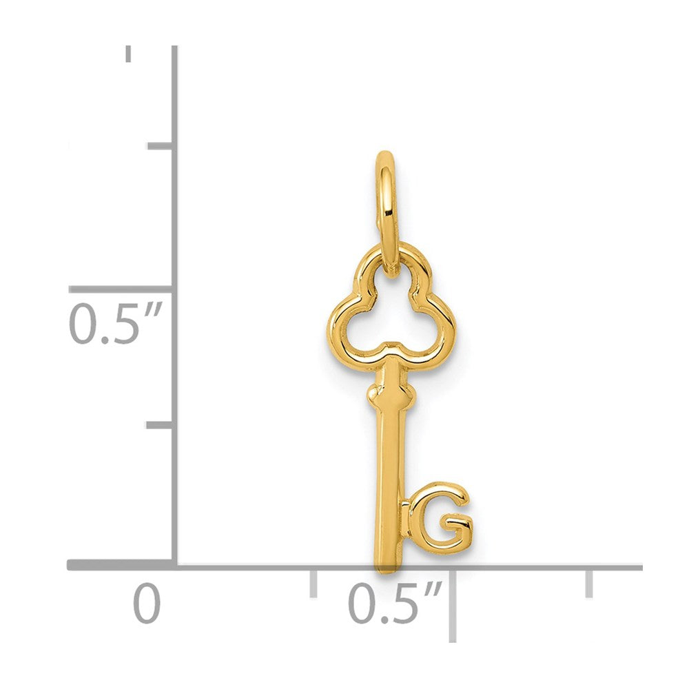 14k Key Letter G Initial Charm