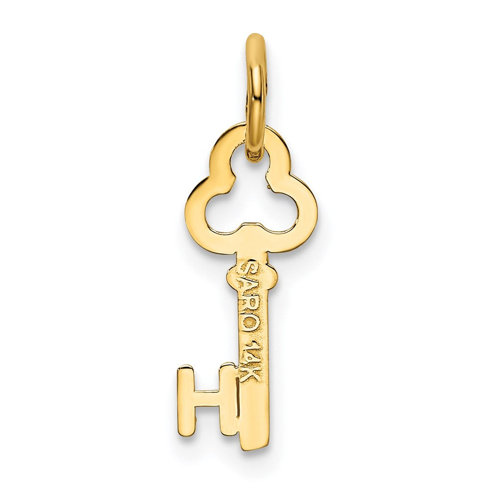 14k Key Letter H Initial Charm