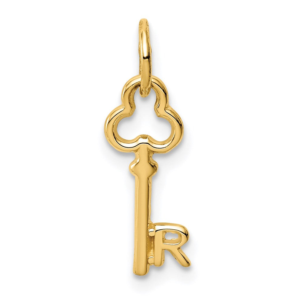 14k Key Letter R Initial Charm