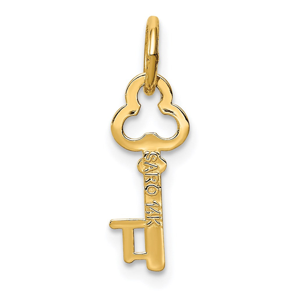 14k Key Letter T Initial Charm