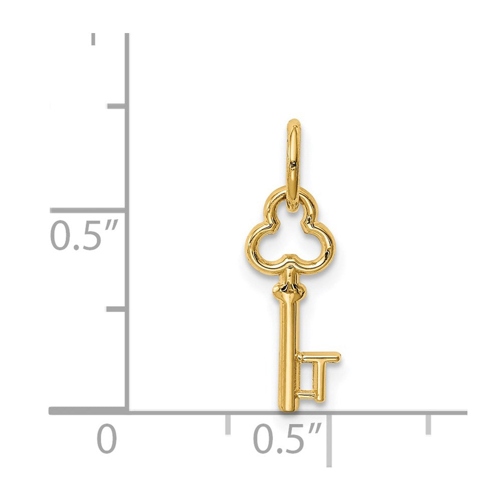 14k Key Letter T Initial Charm