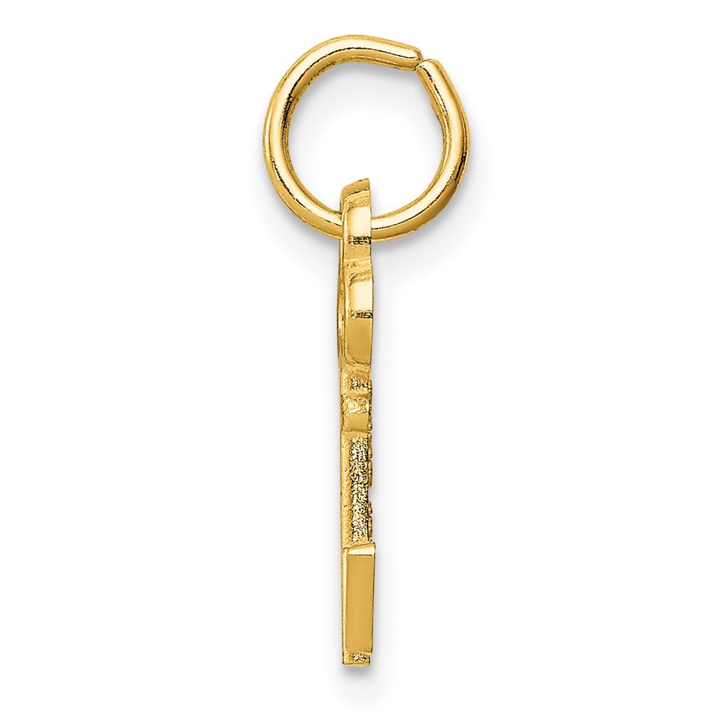 14k Key Letter V Initial Charm