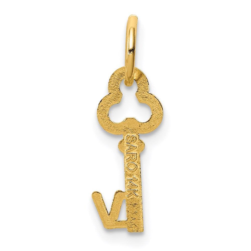 14k Key Letter V Initial Charm