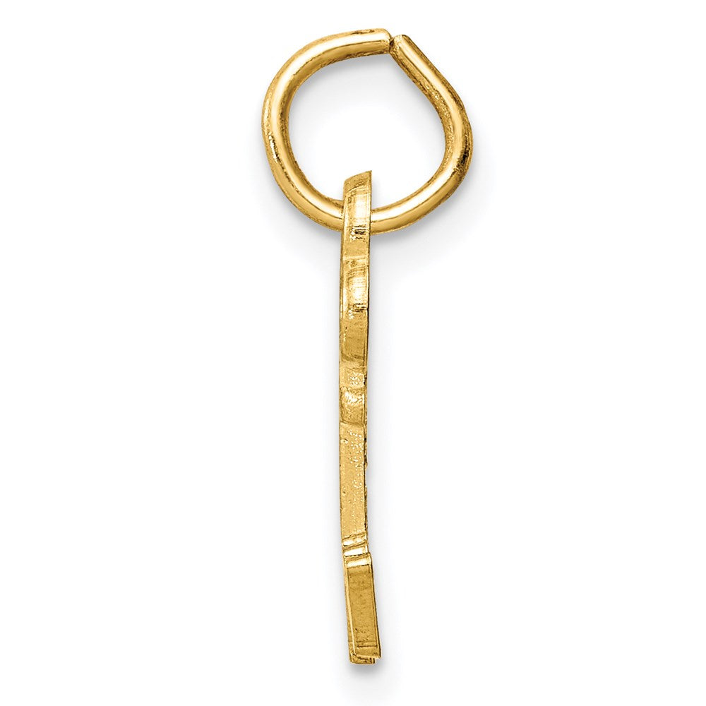 14k Key Letter W Initial Charm