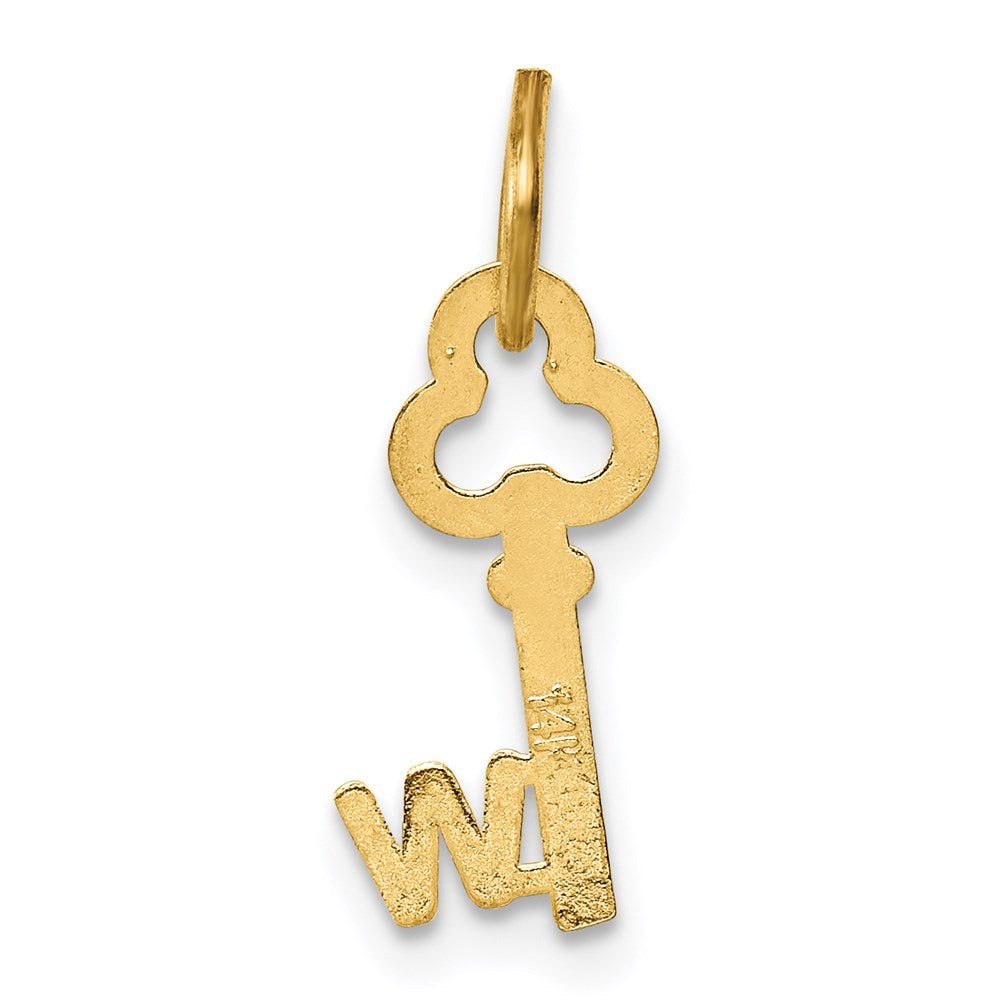 14k Key Letter W Initial Charm