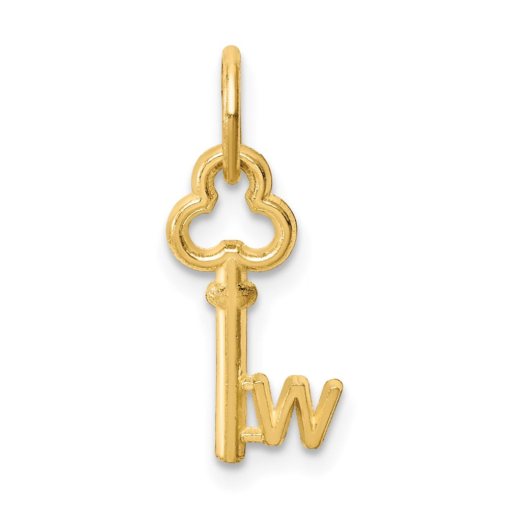 14k Key Letter W Initial Charm