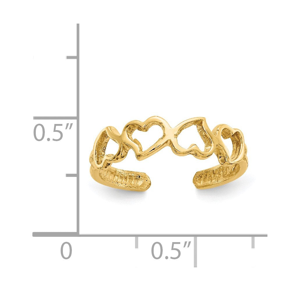 14K Heart Toe Ring