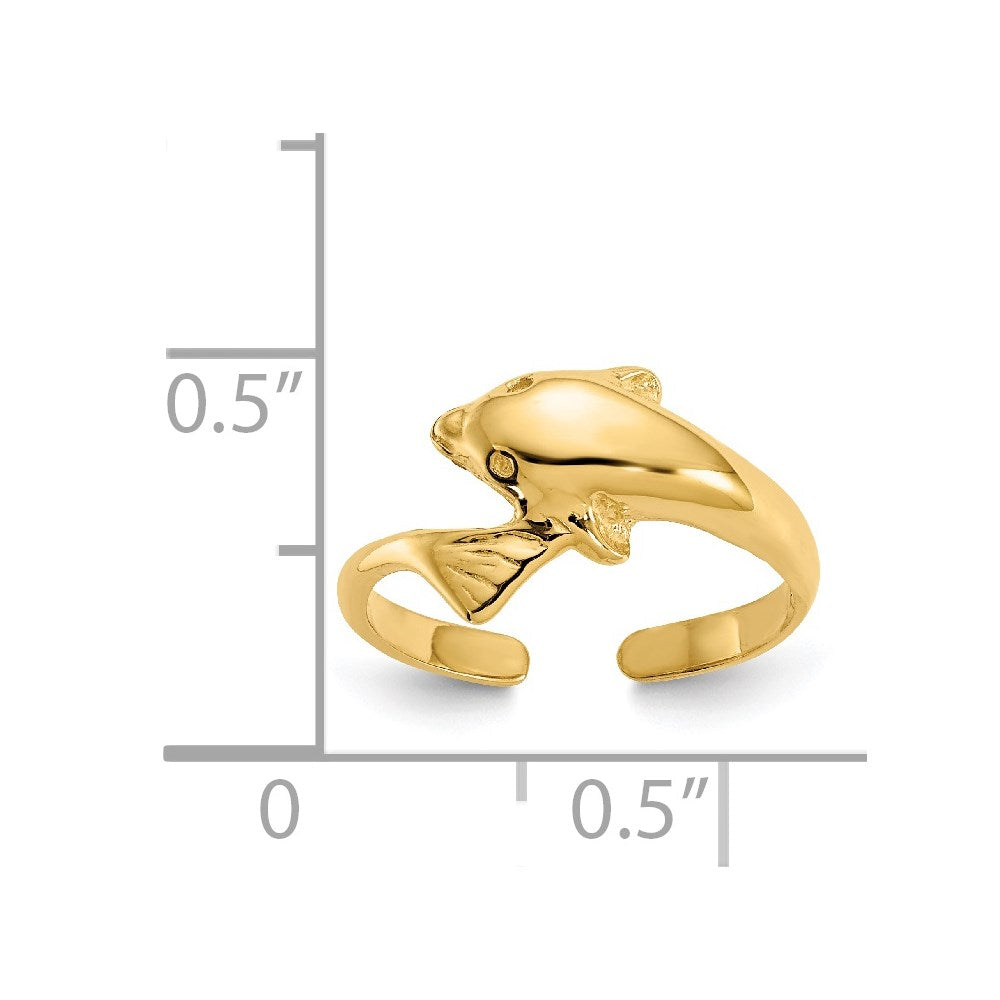 14k Dolphin Toe Ring