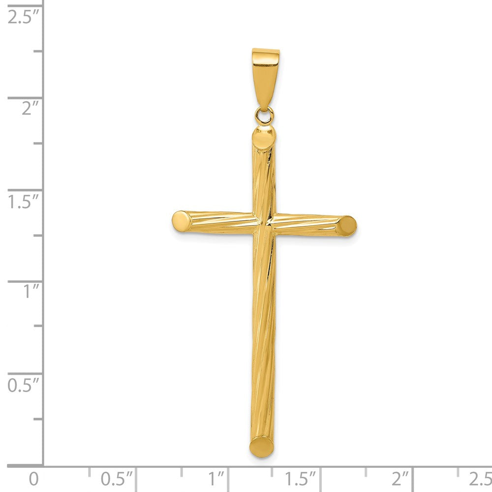 14k Fancy Textured Cross Pendant