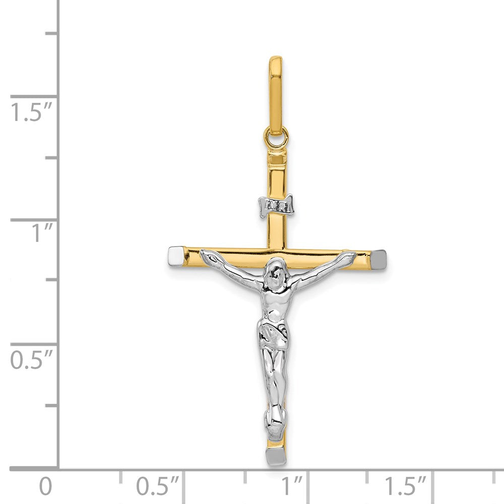 14k Two-tone Crucifix Pendant