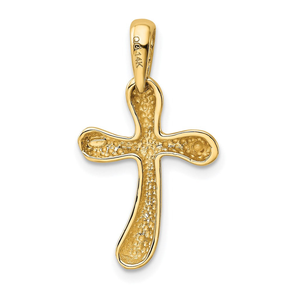 14k Polished Freeform Cross Pendant