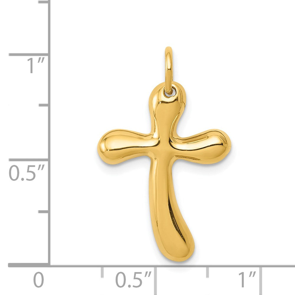 14k Polished Freeform Cross Pendant