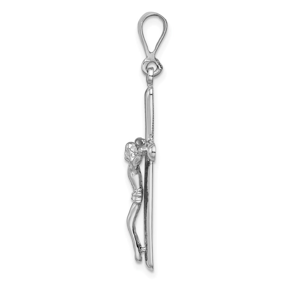 14k White Gold Crucifix Pendant