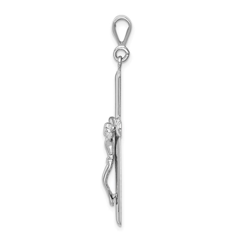 14k White Gold Crucifix Pendant