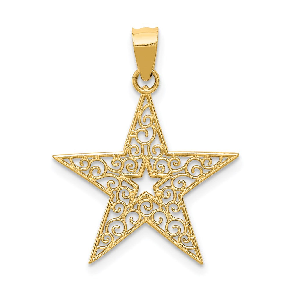 14k Filigree Star Pendant