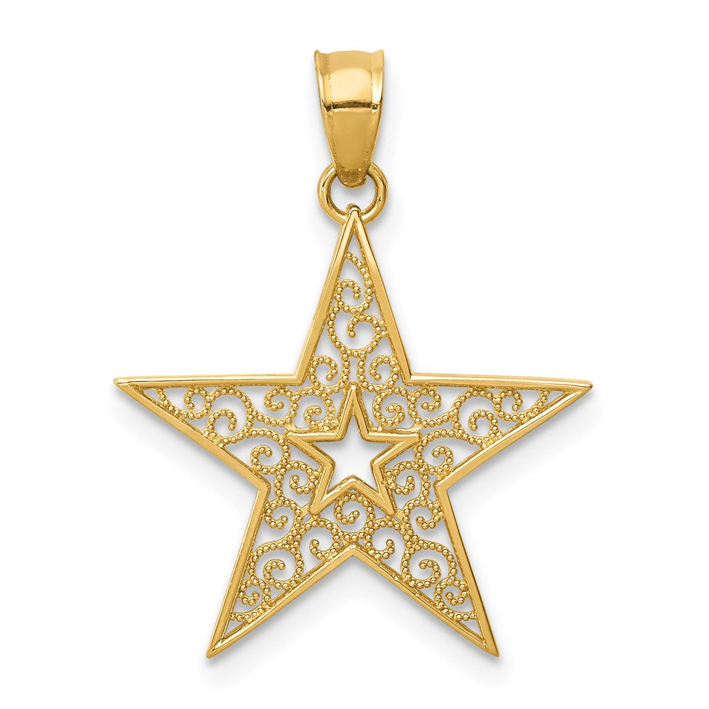 14k Filigree Star Pendant