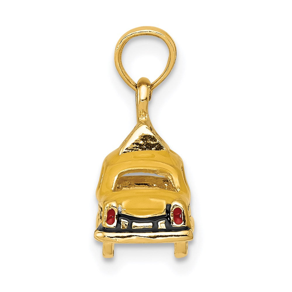 14k 3D Enameled TAXI Pendant