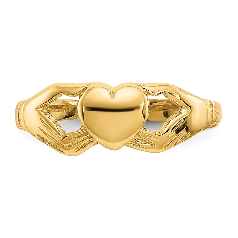 14k Polished Claddagh Toe Ring