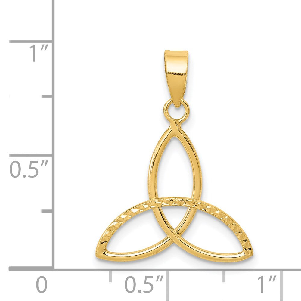 14K Diamond Cut Trinity Pendant