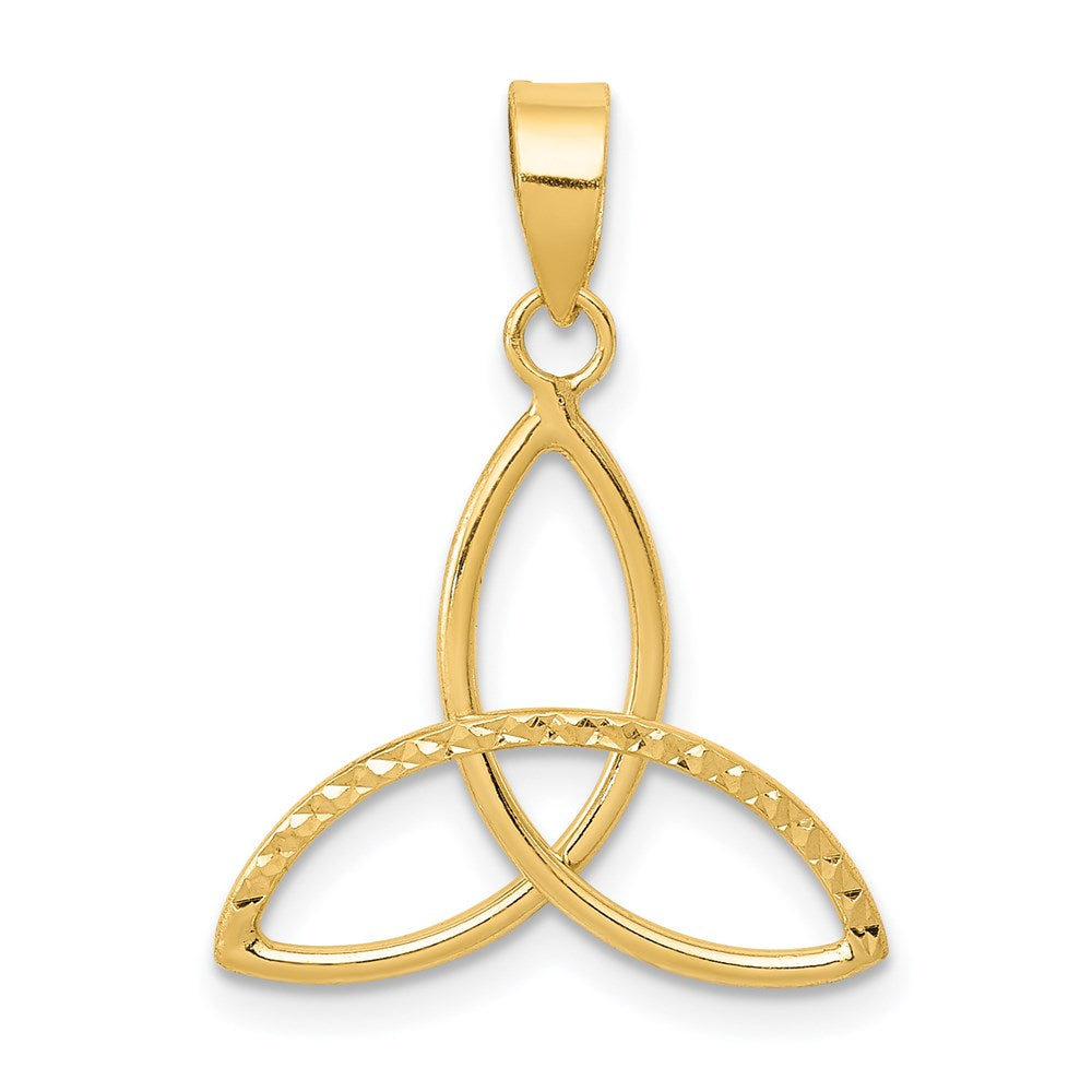 14K Diamond Cut Trinity Pendant