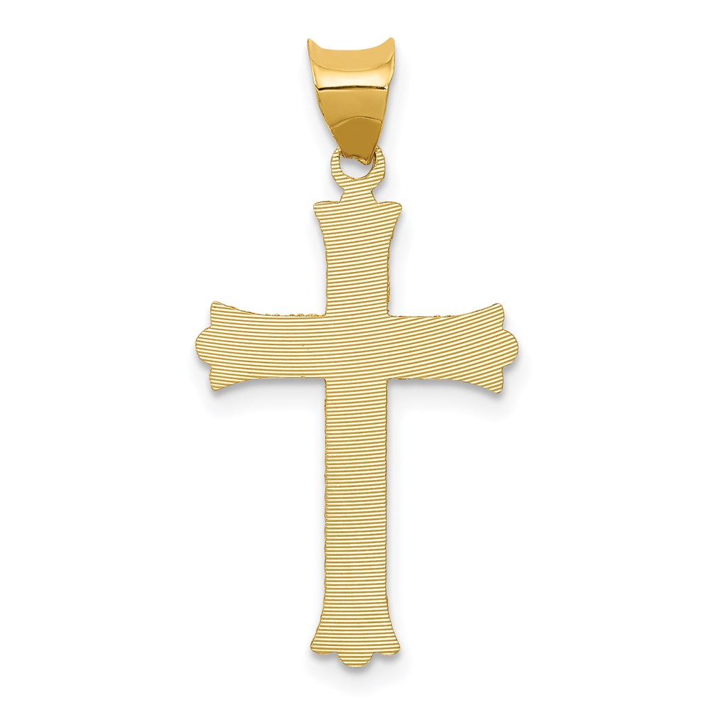 14k Polished Satin and D/C Crucifix Pendant