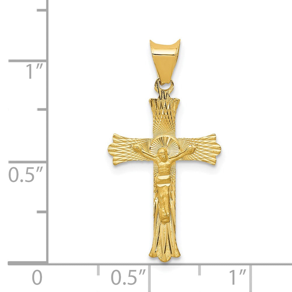 14k Polished Satin and D/C Crucifix Pendant