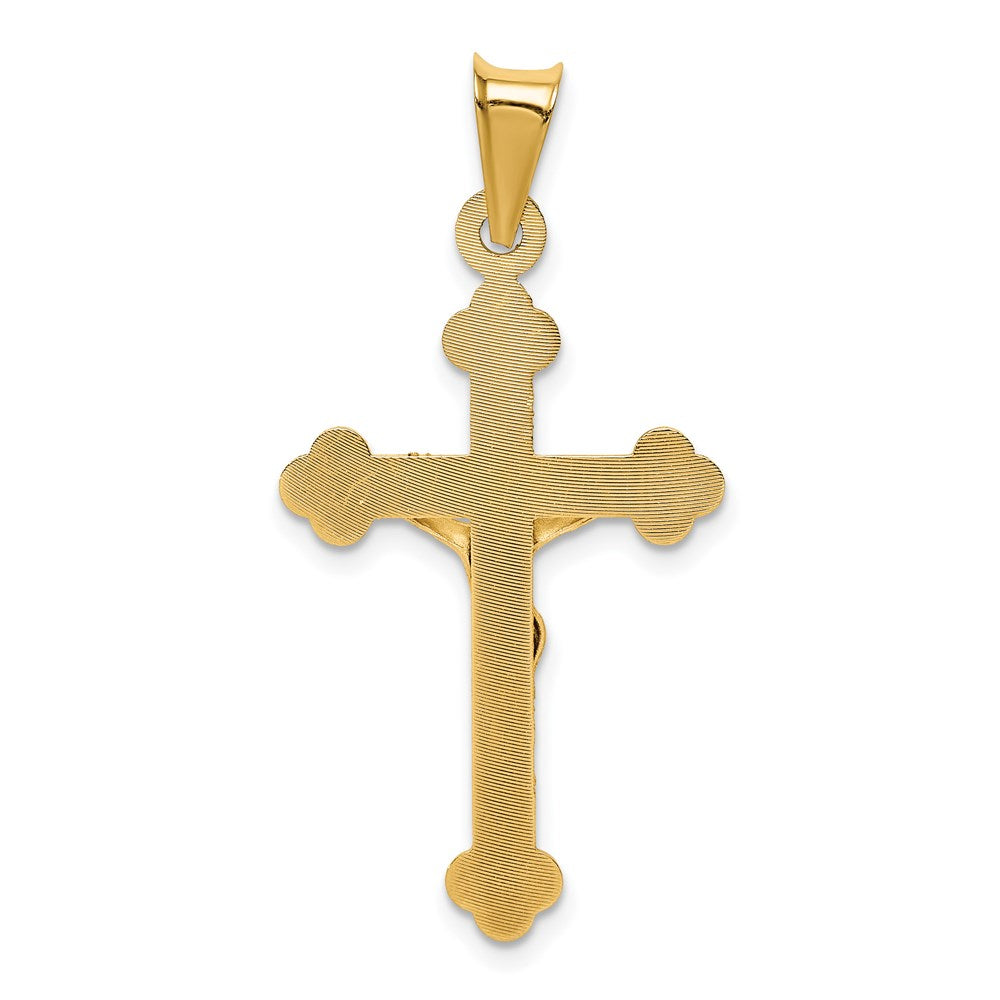 14k Polished Satin and D/C Crucifix Pendant