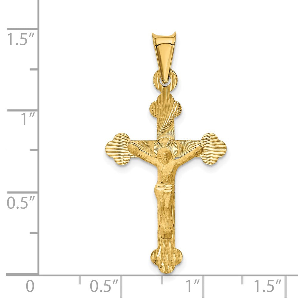 14k Polished Satin and D/C Crucifix Pendant