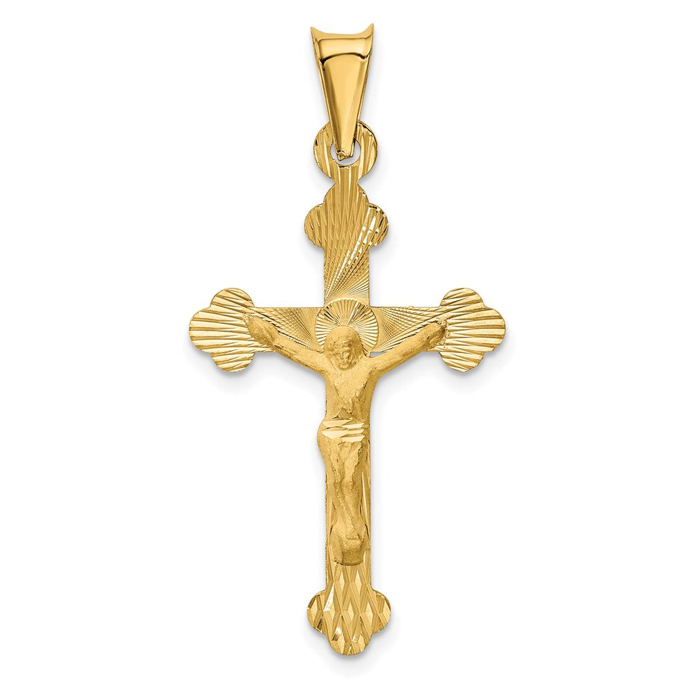 14k Polished Satin and D/C Crucifix Pendant