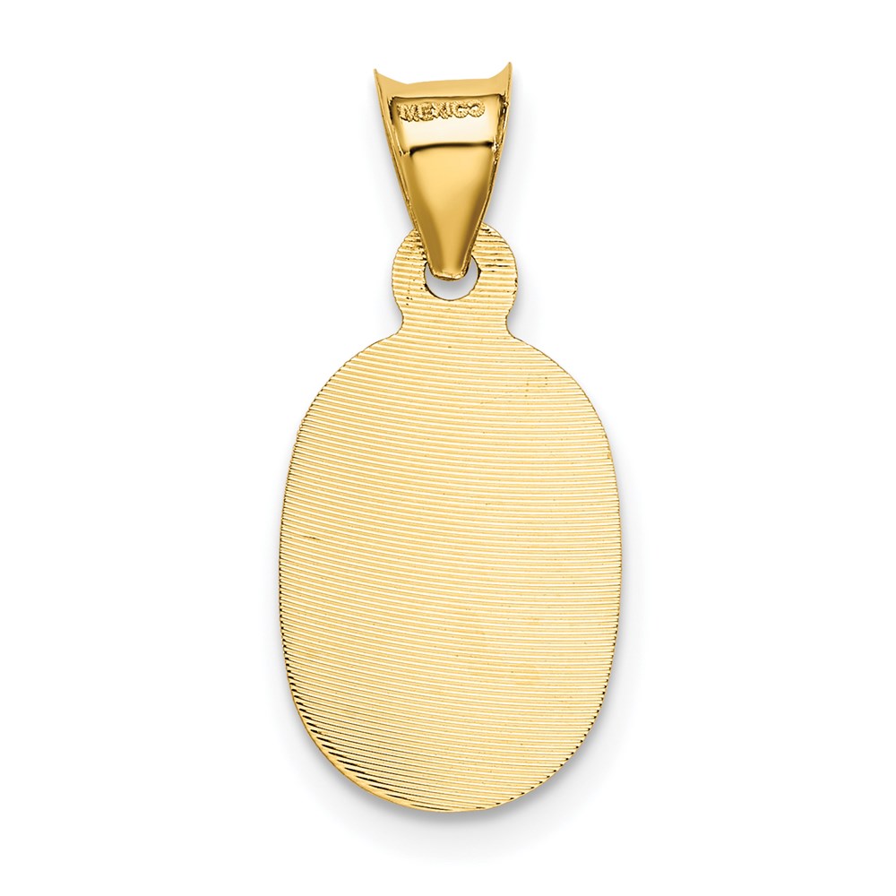 14K Polished D/C Lady Of Guadalupe Oval Pendant