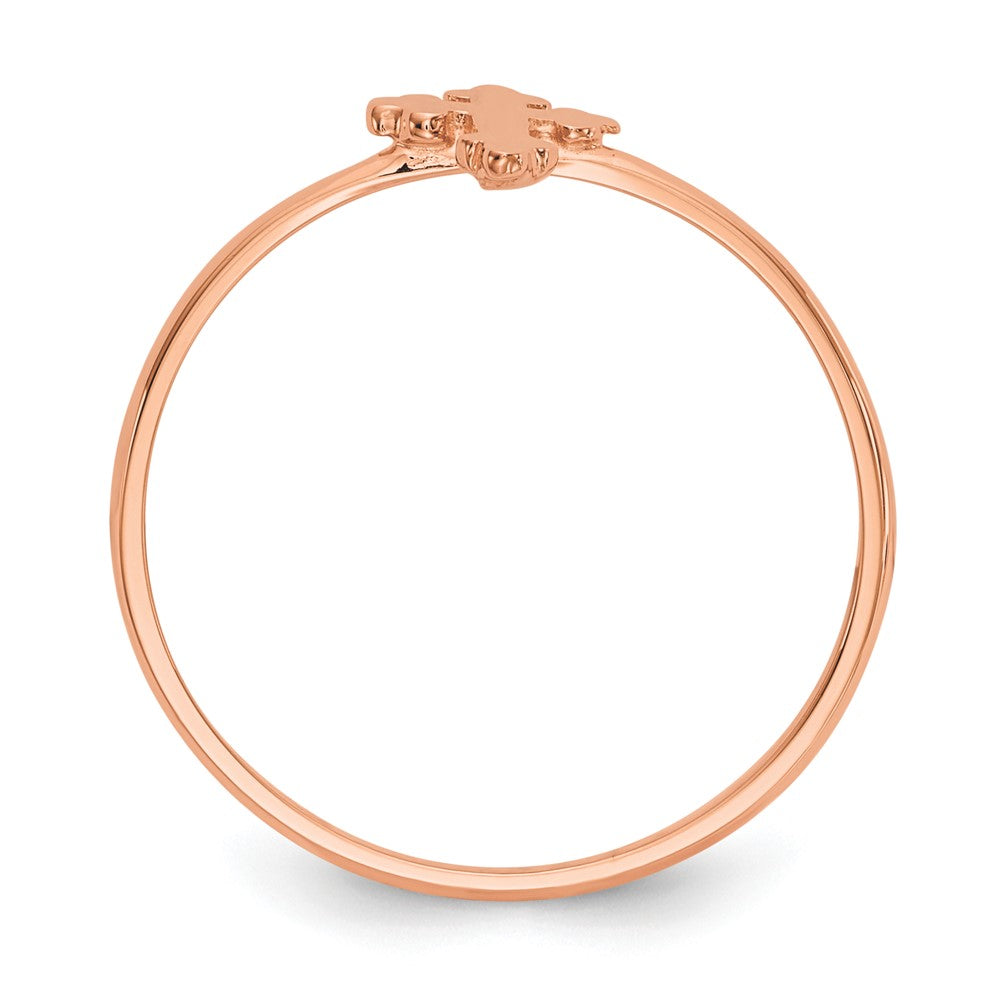 14k Rose Gold Polished Cross Ring