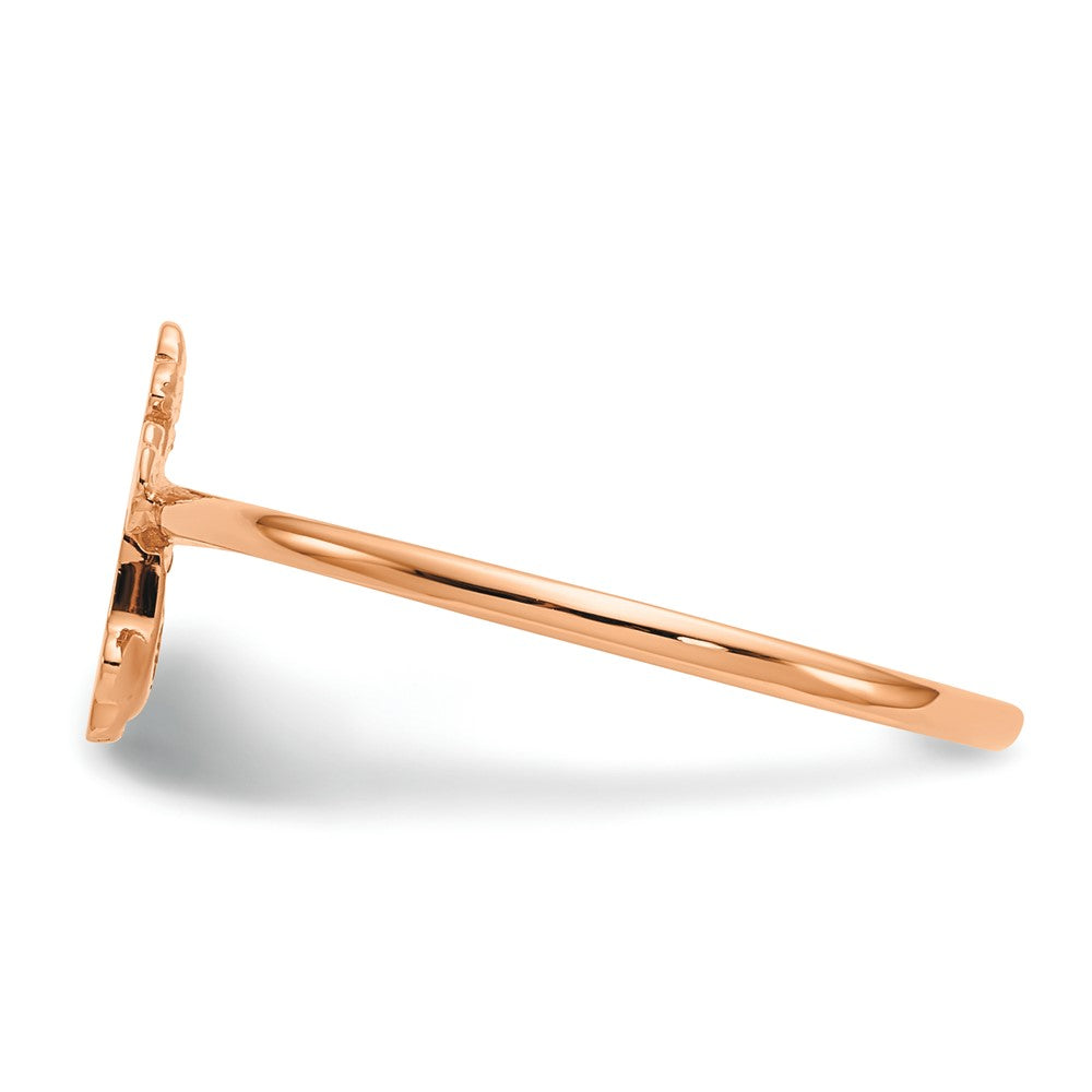 14k Rose Gold Polished Cross Ring