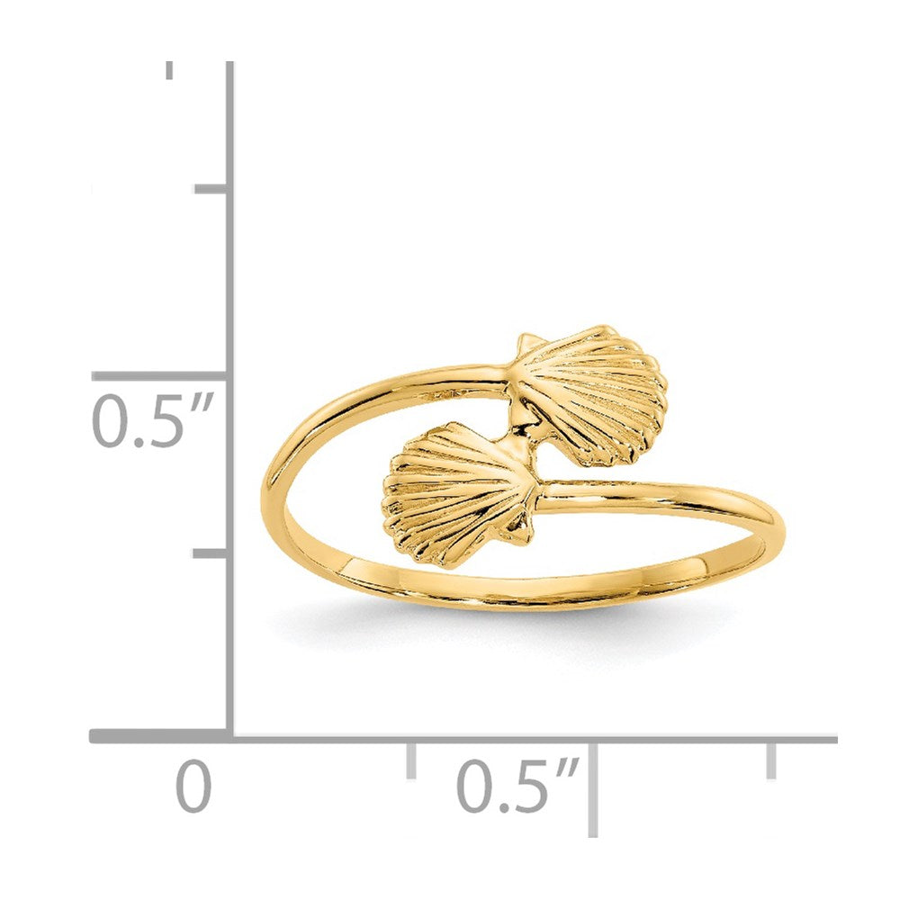 14k Polished Shells Ring