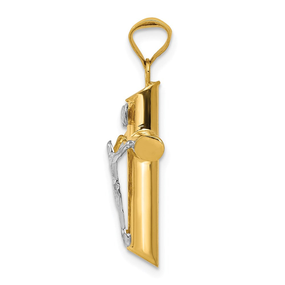 14k Two-Tone Polished Crucifix Pendant