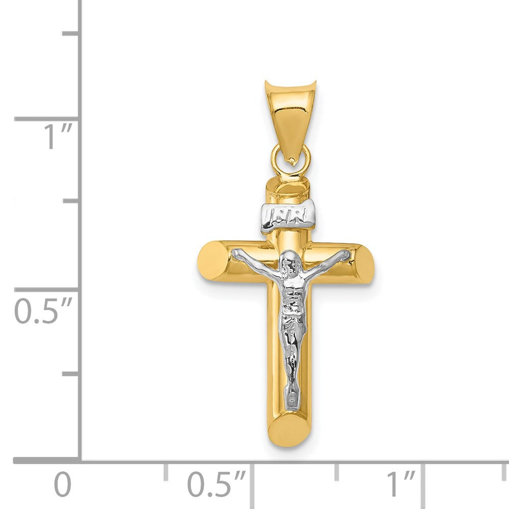 14k Two-Tone Polished Crucifix Pendant