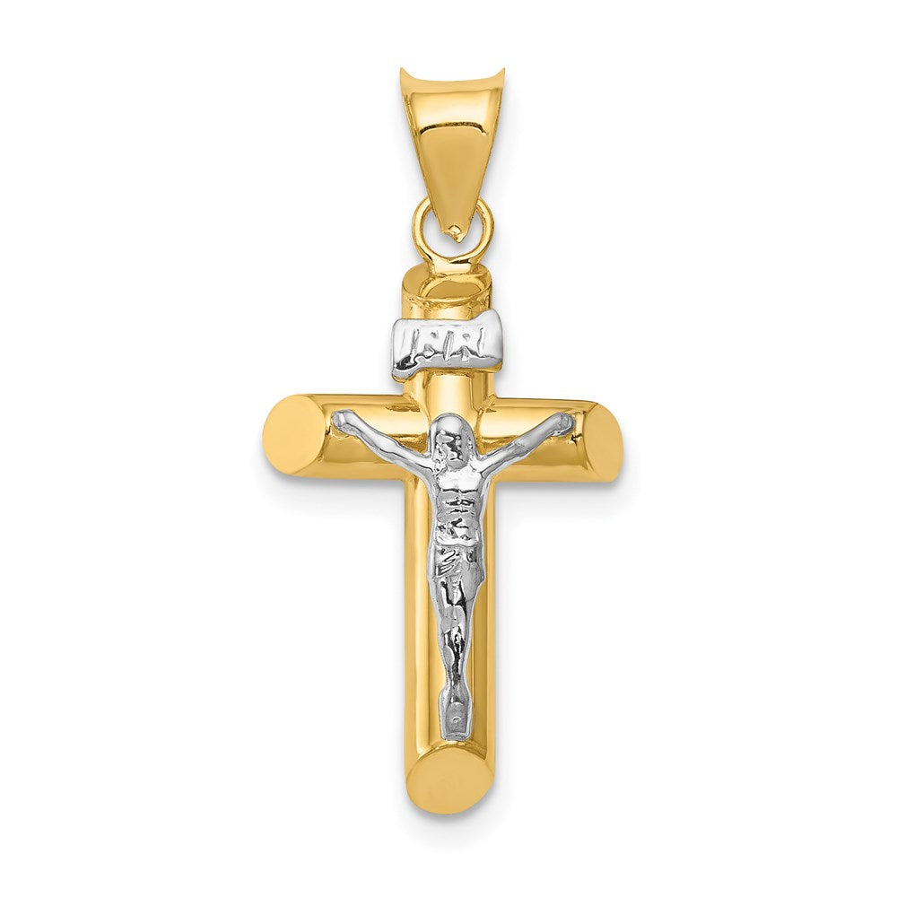 14k Two-Tone Polished Crucifix Pendant