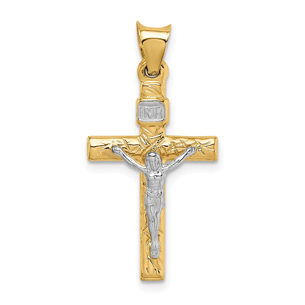 14k Two-Tone Crucifix Pendant