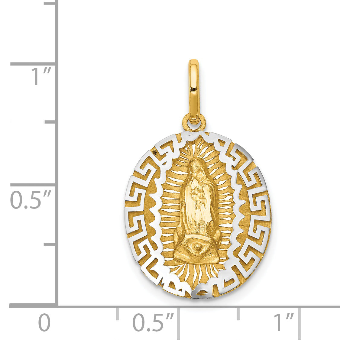 14k Two-Tone Our Lady Of Guadalupe Pendant K6340