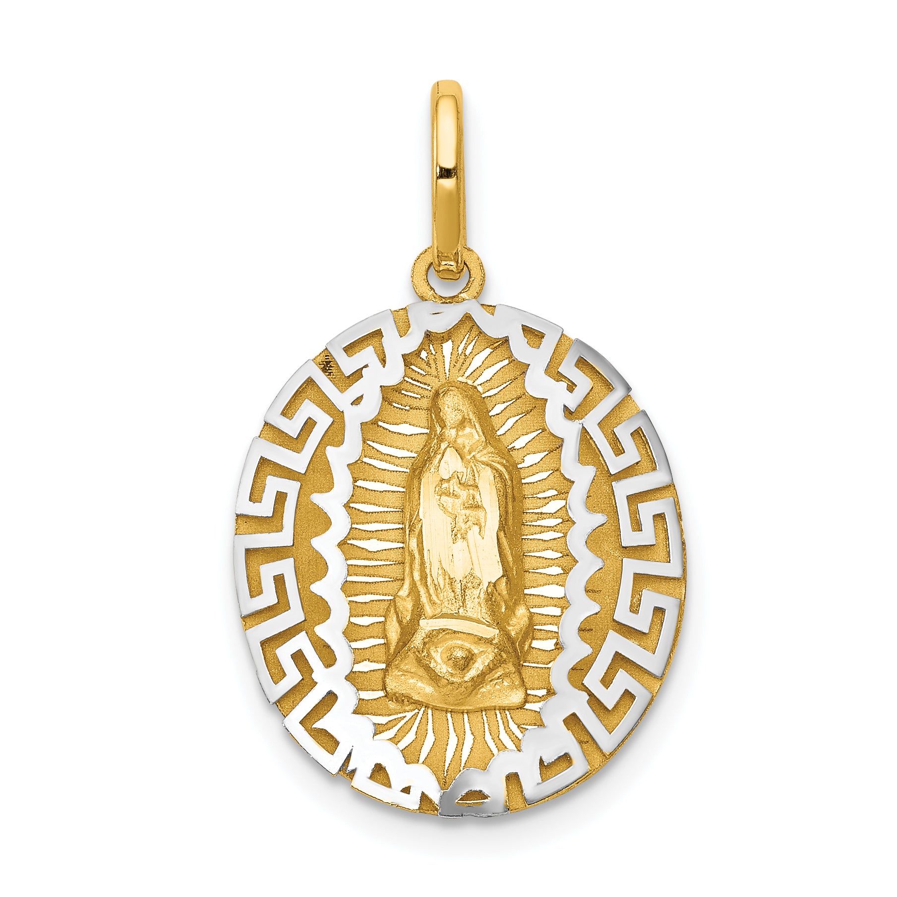 14k Two-Tone Our Lady Of Guadalupe Pendant K6340