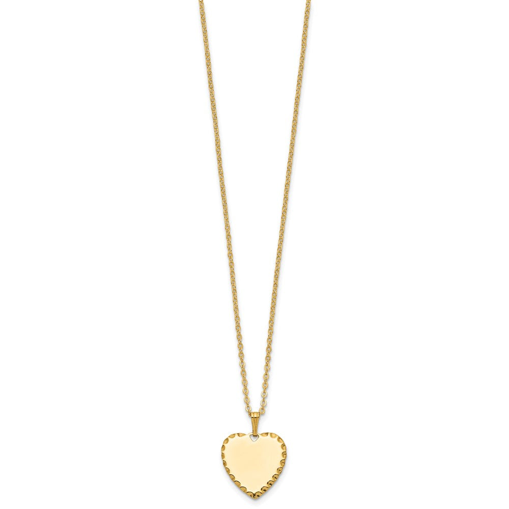 Kelly Waters Gold-plated Polished Engraveable Heart Disc 18 inch Necklace