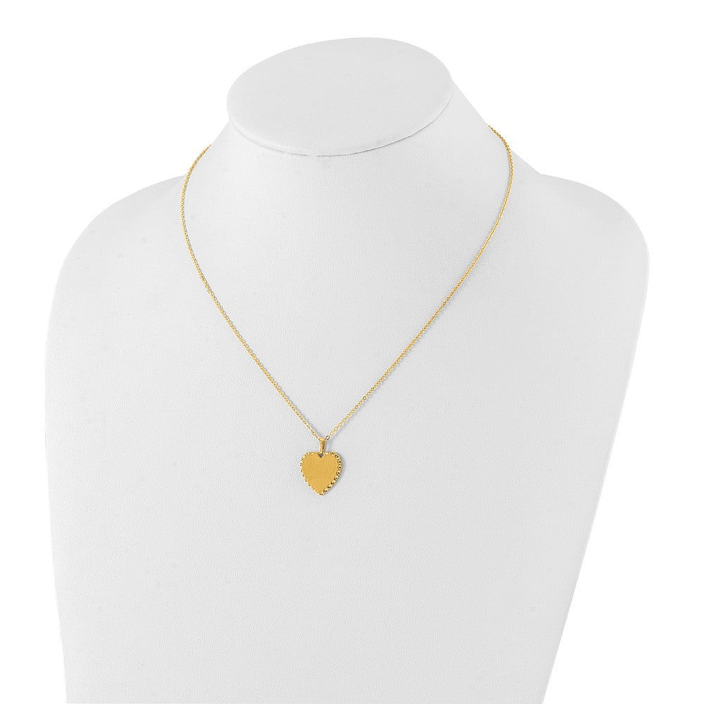 Kelly Waters Gold-plated Polished Engraveable Heart Disc 18 inch Necklace