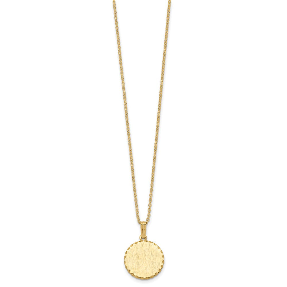 Kelly Waters Gold-plated Medium Satin Round Engraveable Disc 18 in Necklace