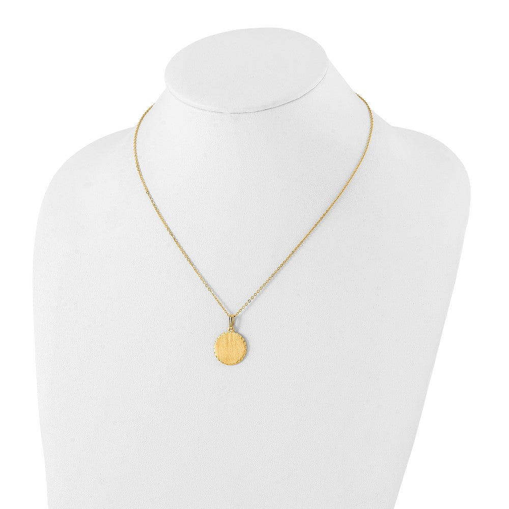 Kelly Waters Gold-plated Medium Satin Round Engraveable Disc 18 in Necklace