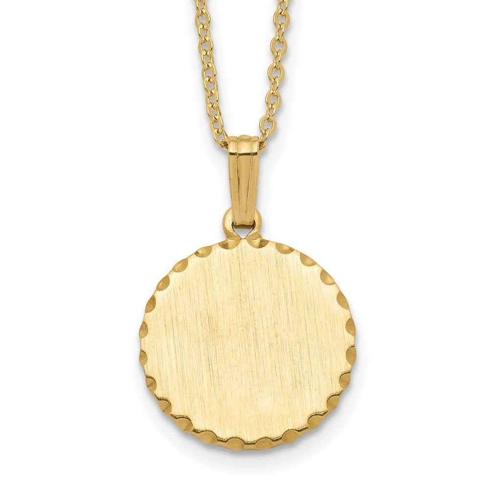 Kelly Waters Gold-plated Medium Satin Round Engraveable Disc 18 in Necklace