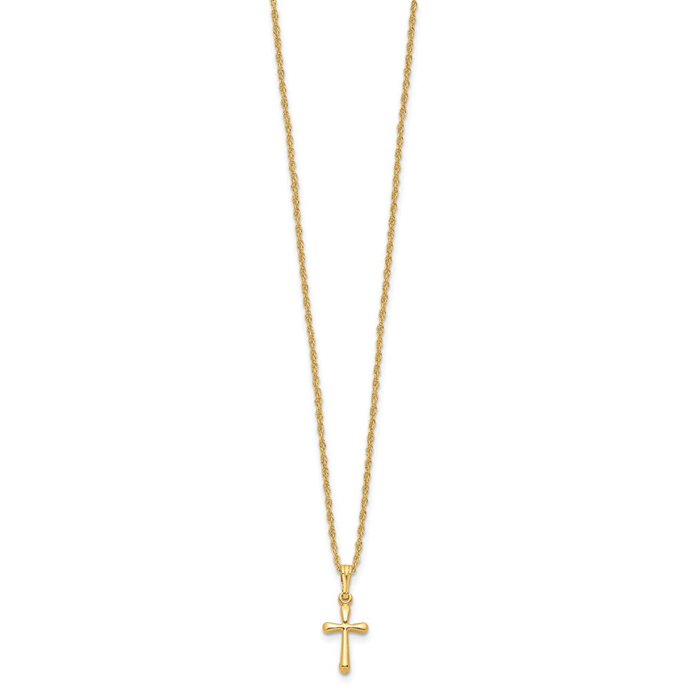 Kelly Waters Gold-plated Small Polished Rounded Cross 18 inch Necklace